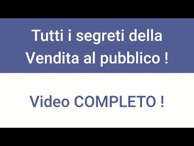 i segreti della vendita al pubblico